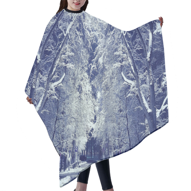 Personality  Night Winter Landscape Hair Cutting Cape