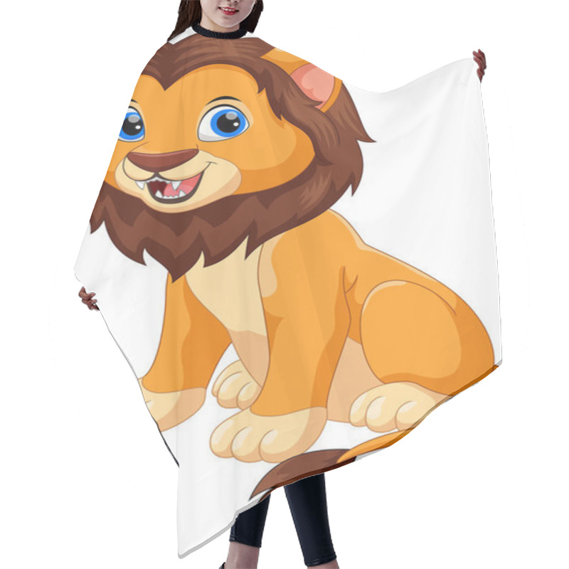 Personality  Cute Baby Lion Cartoon Isolated On White Background  Hair Cutting Cape