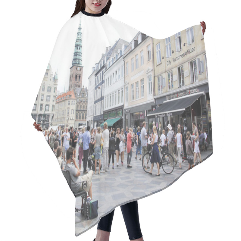 Personality  Stroget Shopping Street Copenhagen Denmark Hair Cutting Cape