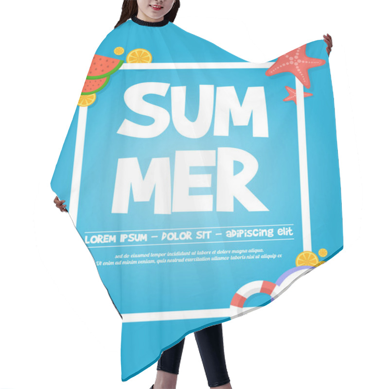 Personality  Holiday Summer Party Poster Design Vector Illustration Hair Cutting Cape