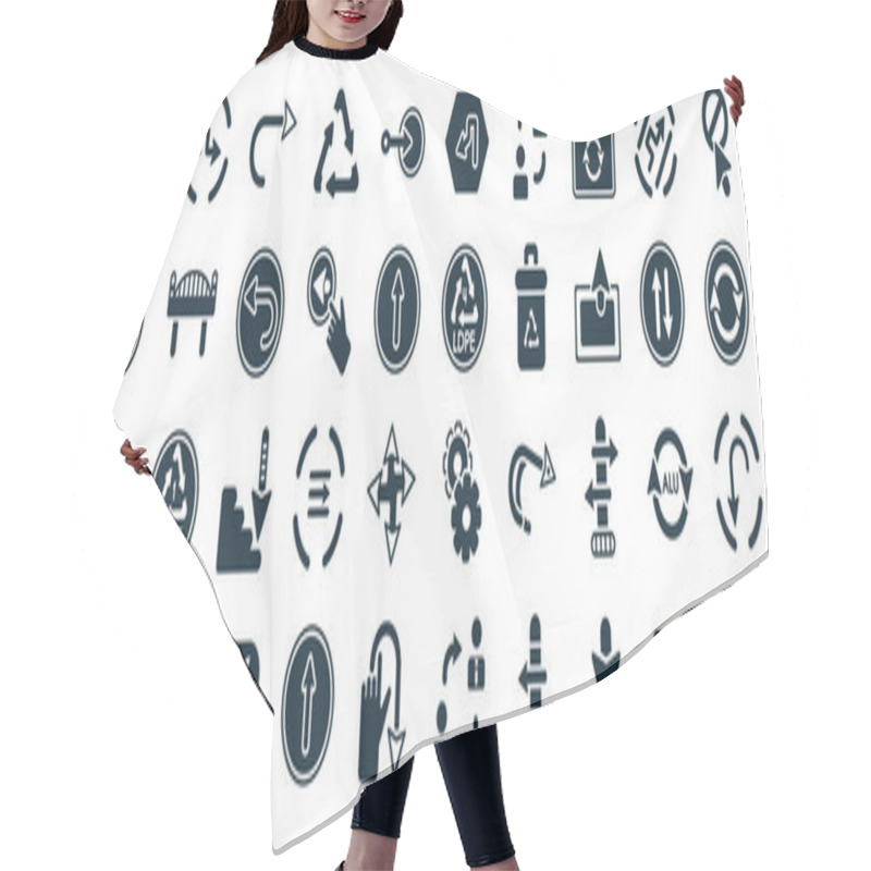 Personality  Set Of 40 Filled User Interface Web Icons In Glyph Style Such As Curved Arrows, C/pap 81, Mouse Cursor, Wait Cursor, Opposite Directions, Forbidden Cursor, Left Reverse Curve Icons Isolated On White Hair Cutting Cape