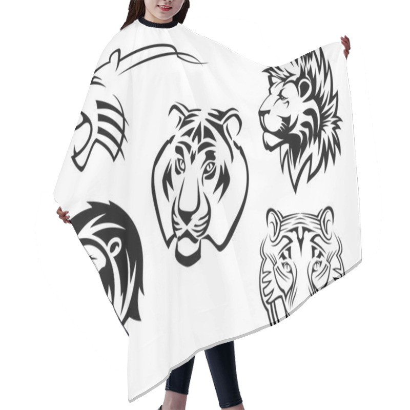 Personality  Wild Lions, Tigers And Panthers Hair Cutting Cape