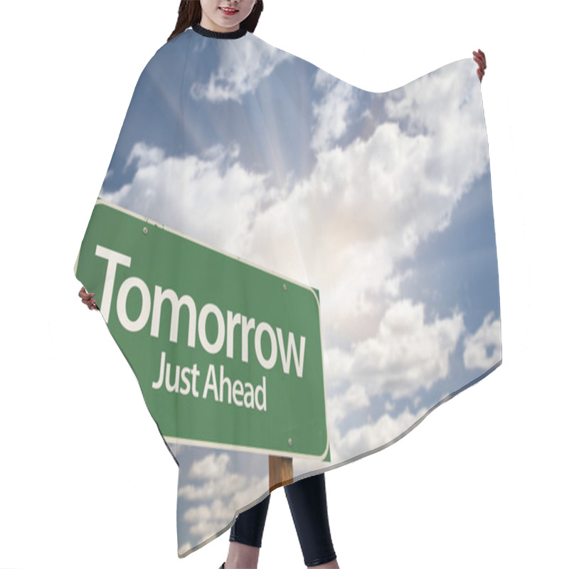 Personality  Tomorrow Green Road Sign Hair Cutting Cape