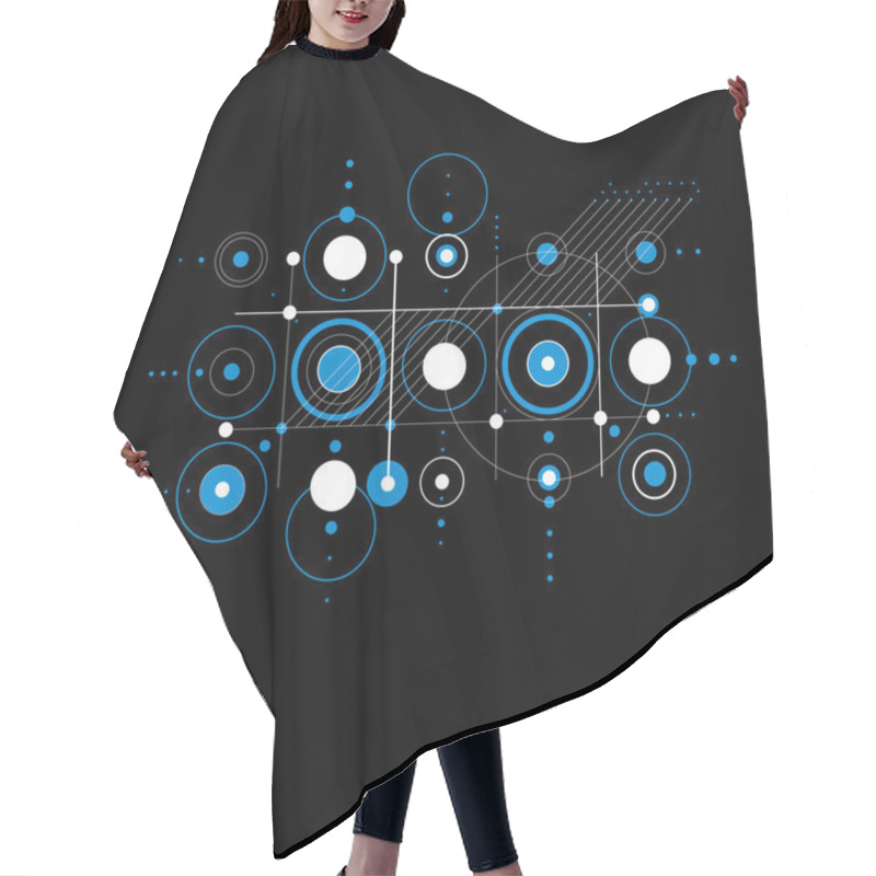 Personality  Modular Bauhaus Blue Background  Hair Cutting Cape