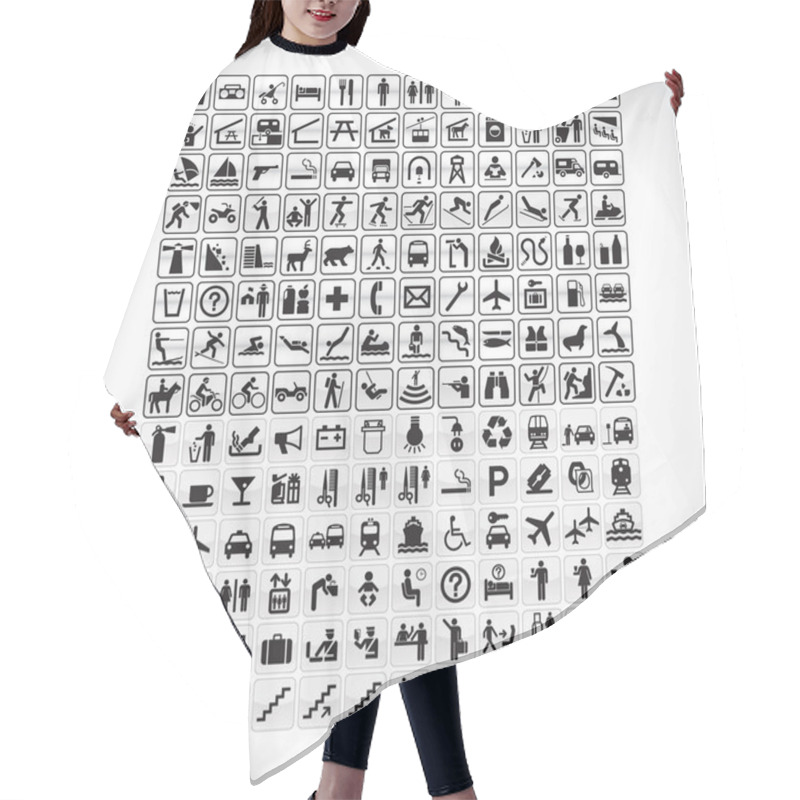 Personality  Pictograms Collection Hair Cutting Cape