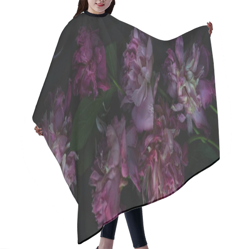 Personality  Withered Pink Peonies  Hair Cutting Cape