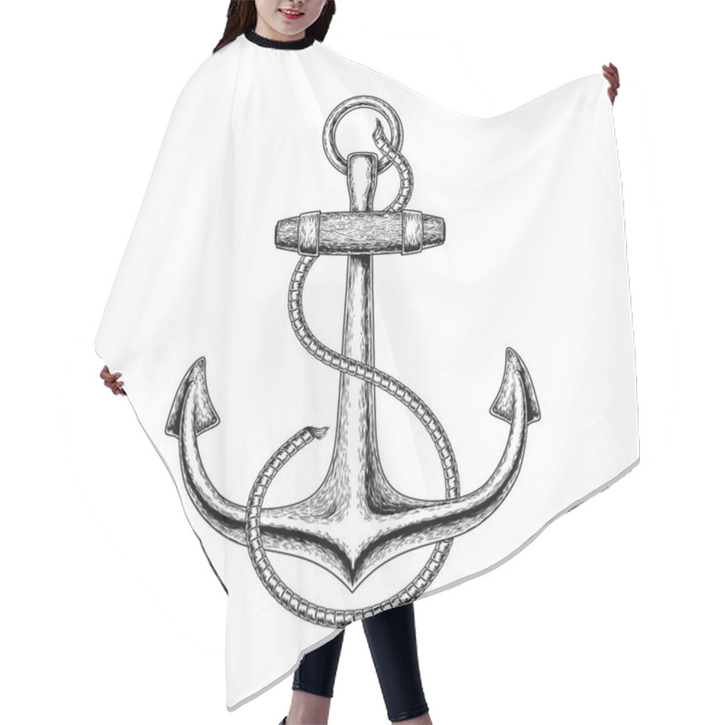 Personality  Illustration Of A Nautical Anchor Hair Cutting Cape