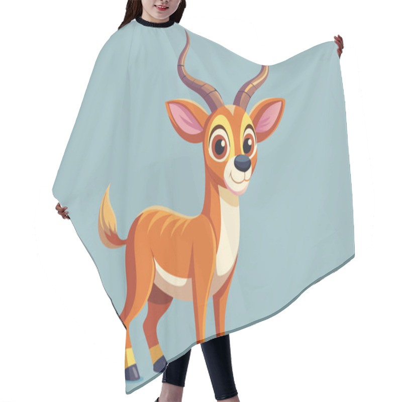 Personality  Cute Antelope With Big Eyes And Striped Legs In Cartoon Style Hair Cutting Cape