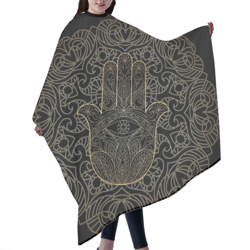 Personality  Hand Of Fatima With Mandala Hair Cutting Cape