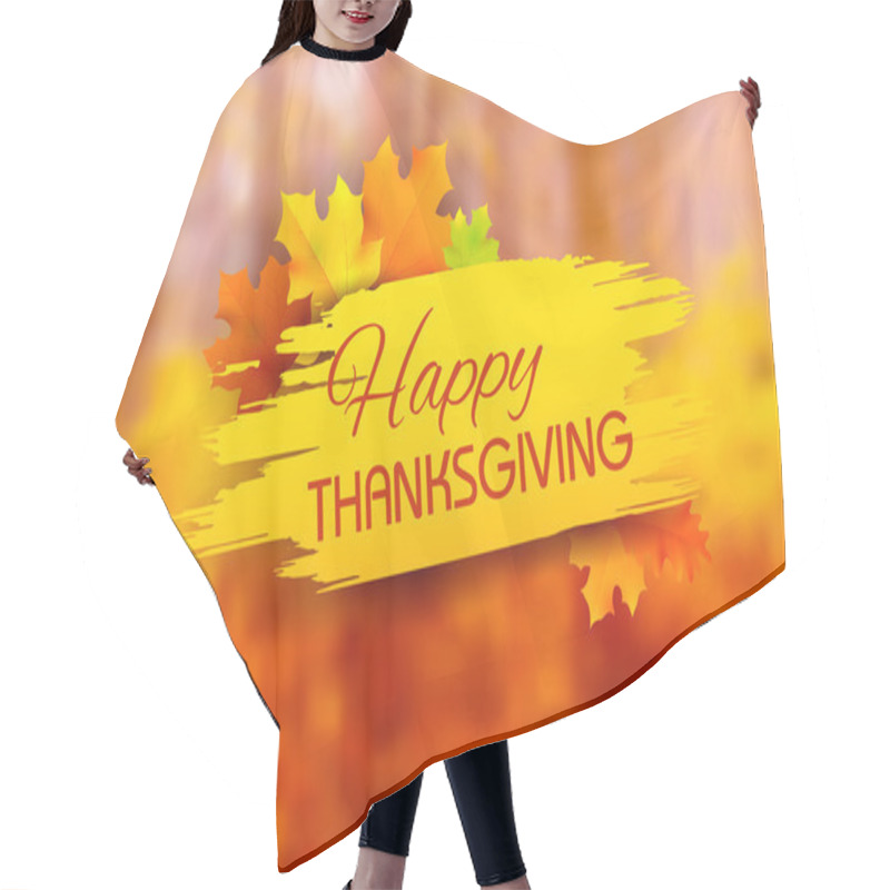 Personality  Happy Thanksgiving Background With Maple Leaves Hair Cutting Cape