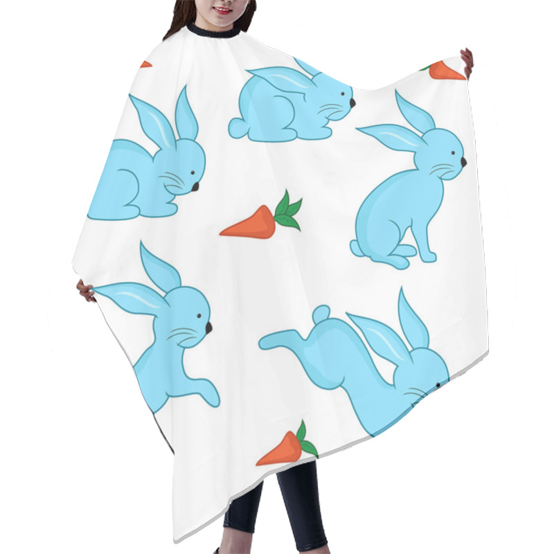 Personality  Set Of Five Blue Easter Rabbits Hair Cutting Cape