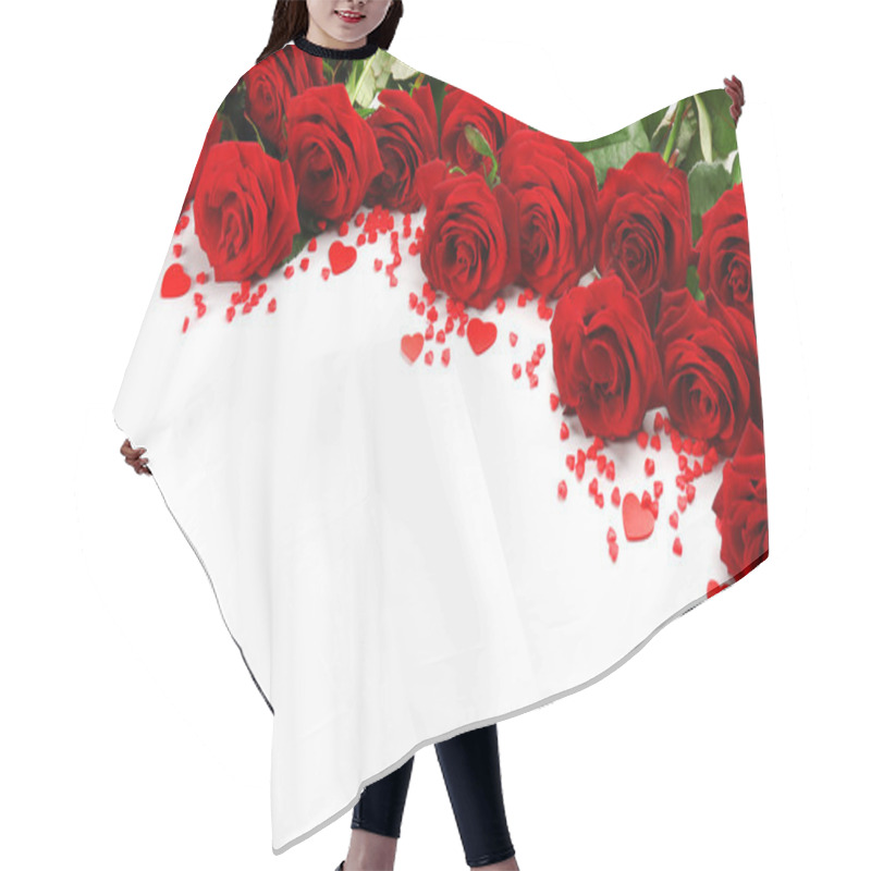 Personality  Bouquet Of Red Roses Hair Cutting Cape