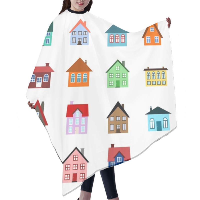 Personality  Cartoon House Icon Hair Cutting Cape