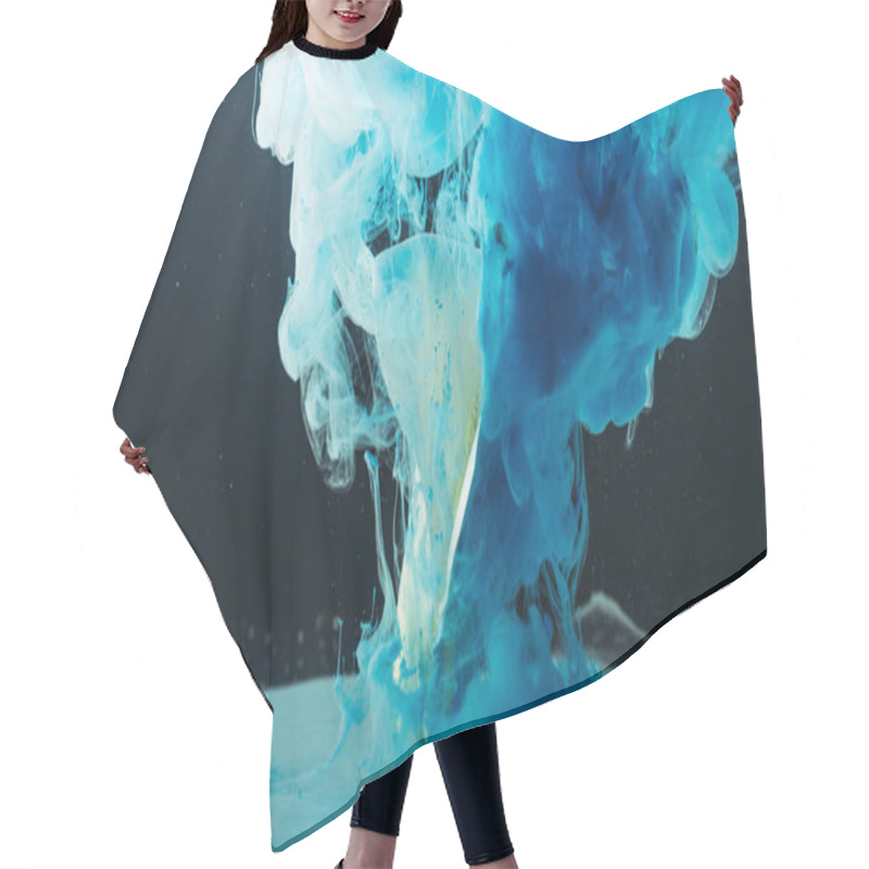 Personality  Beautiful Tender White Calla Lily Flower And Blue Ink On Black   Hair Cutting Cape