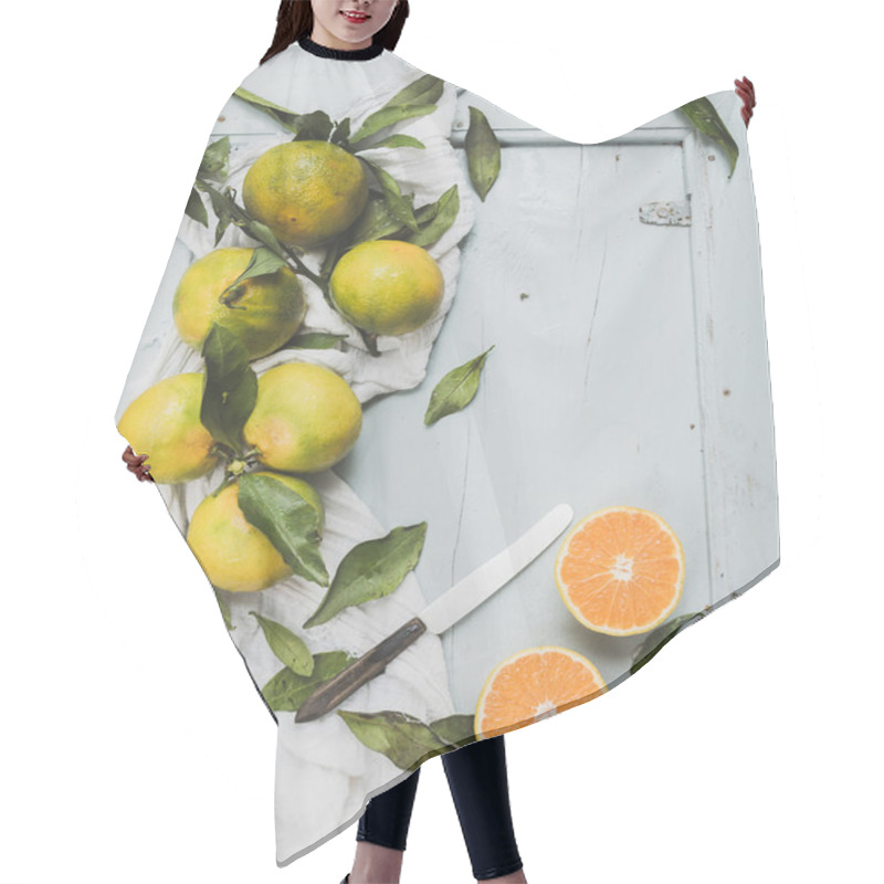 Personality  Fresh Turkish Tangerines With Leaves Hair Cutting Cape