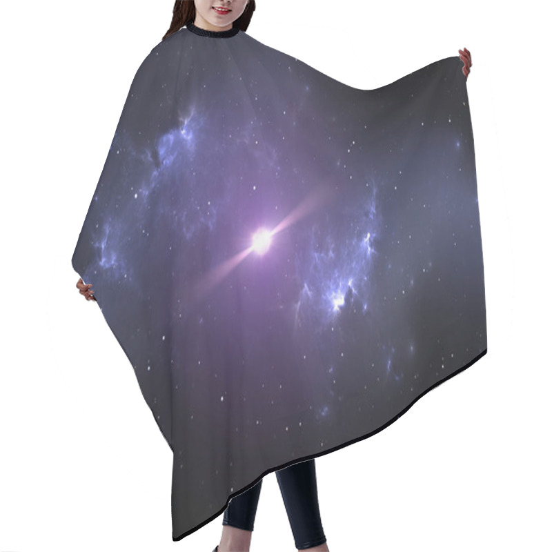 Personality  Pulsar Or Neutron Star In The Nebula. 3D Illustration Hair Cutting Cape