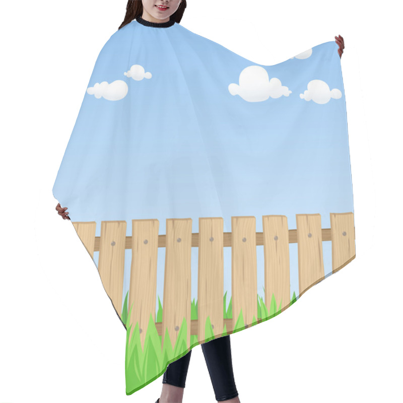 Personality  Wooden Fence Hair Cutting Cape