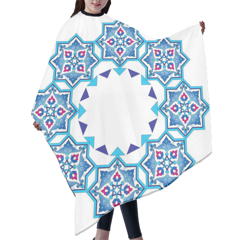 Personality  Designed With Shades Of Blue Ottoman Pattern Series Seven Hair Cutting Cape