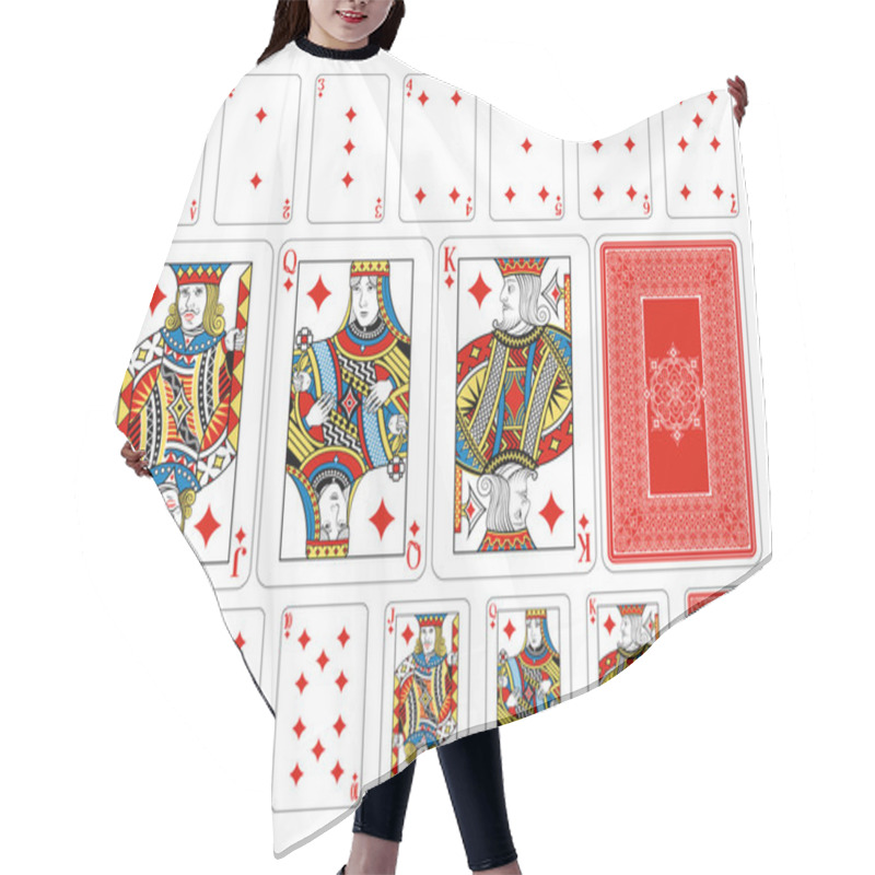 Personality  Poker Size Diamond Playing Cards Plus Reverse Hair Cutting Cape