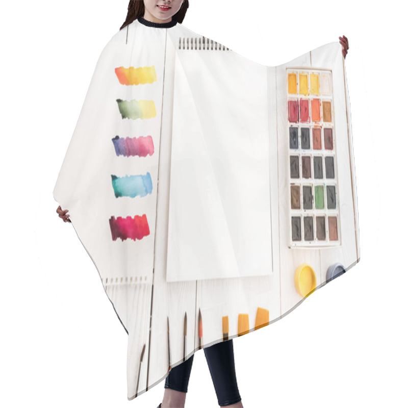 Personality  Set Of Paints And Brushes Hair Cutting Cape