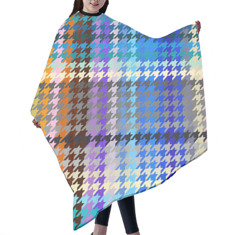 Personality  Classic Hounds-tooth Pattern In Abstract Style. Hair Cutting Cape