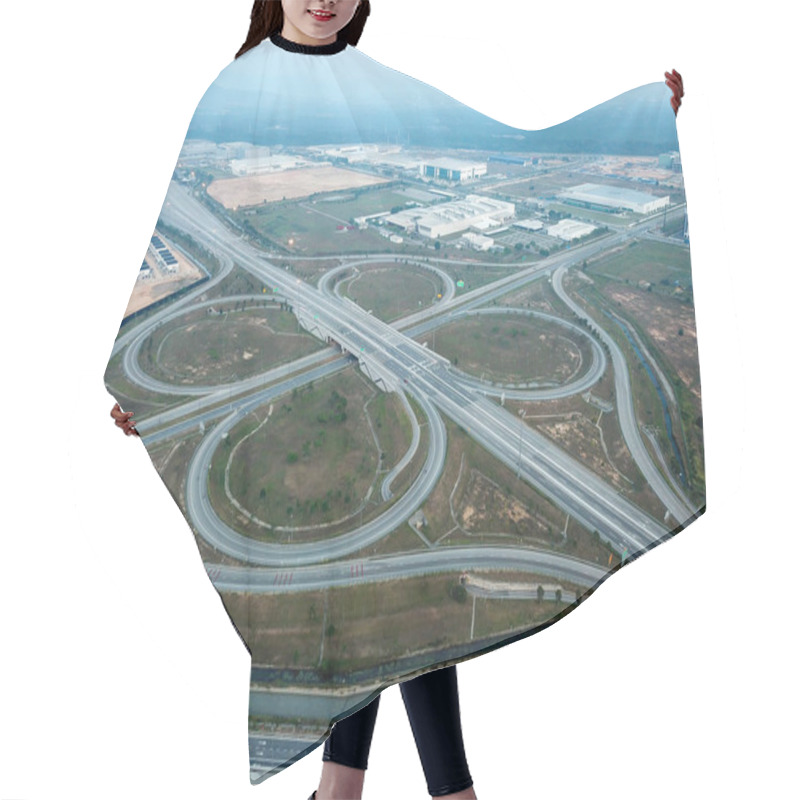 Personality  Aerial View Of Highway Intersection At Batu Kawan. Hair Cutting Cape