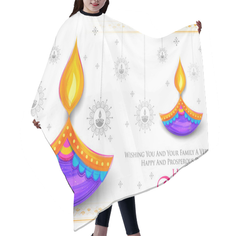 Personality  Burning Diya On Happy Diwali Holiday Background For Light Festival Of India Hair Cutting Cape