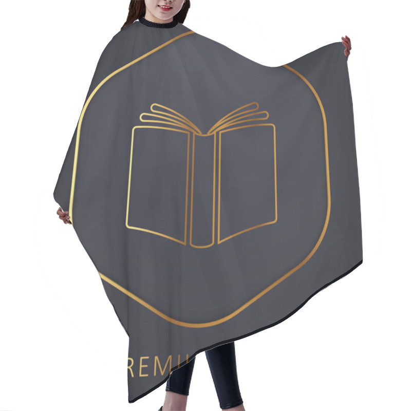 Personality  Book Cover Golden Line Premium Logo Or Icon Hair Cutting Cape