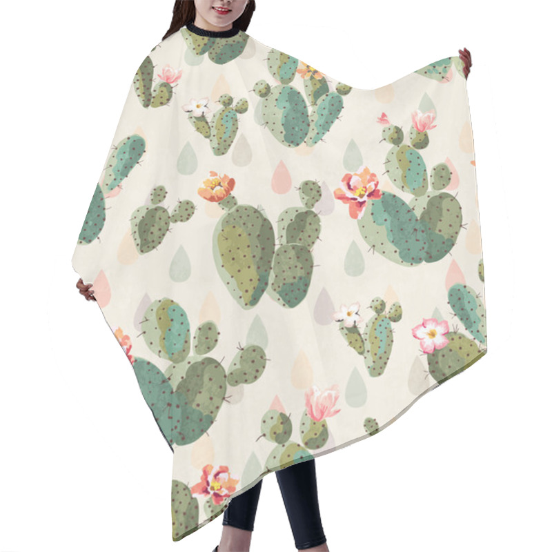 Personality  Seamless Cute Cactus Print Pattern Background Hair Cutting Cape