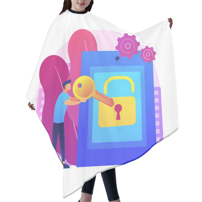 Personality  Access Control System Abstract Concept Vector Illustration. Security System, Authorize Entry, Login Credentials, Electronic Access, Password, Pass-phrase Or PIN Verification Abstract Metaphor. Hair Cutting Cape