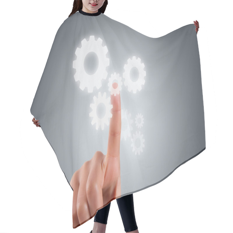 Personality  Hand Finger Touching Disks Hair Cutting Cape