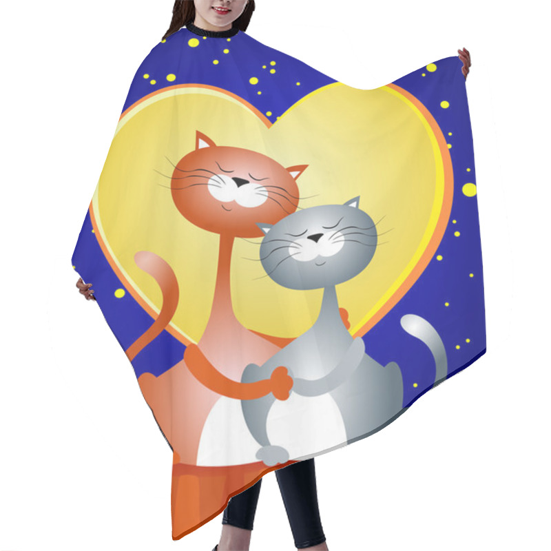 Personality  Two Cats Hair Cutting Cape