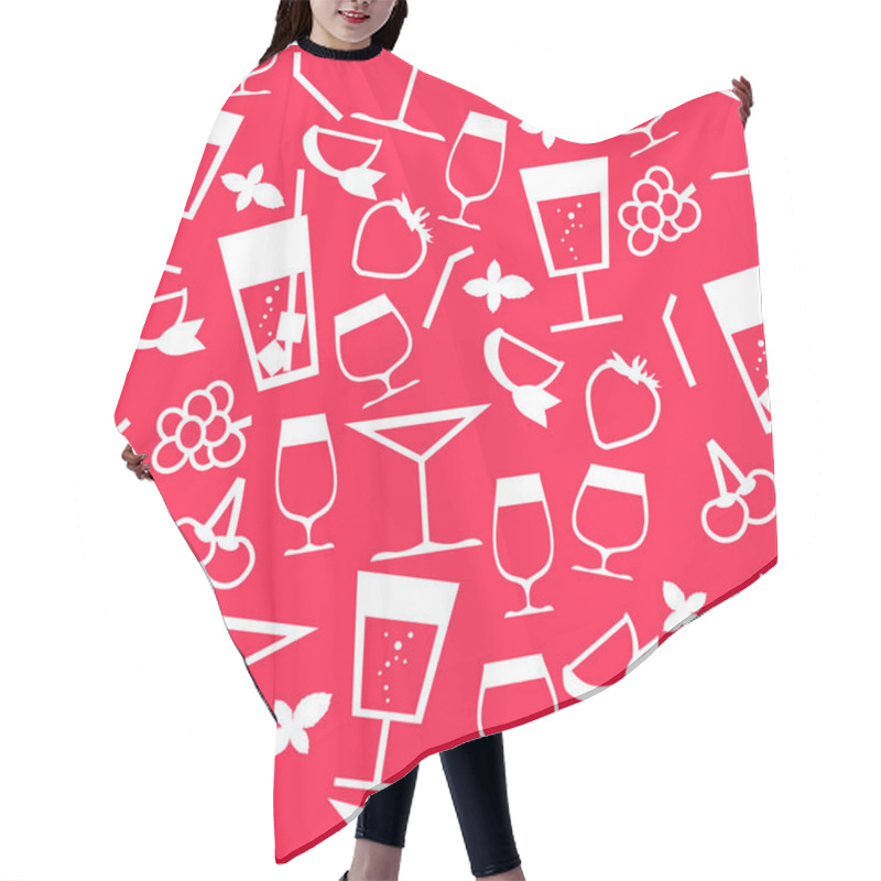 Personality  Seamless Pattern With Different Cocktails Hair Cutting Cape