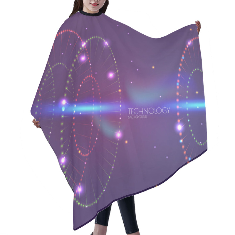 Personality  Space Light Rings. Technology Abstract Background. Business Pres Hair Cutting Cape