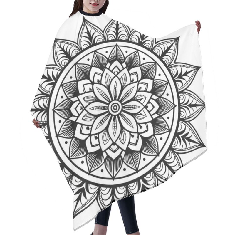 Personality  Floral Mandala Vector Art Print Ready Hair Cutting Cape