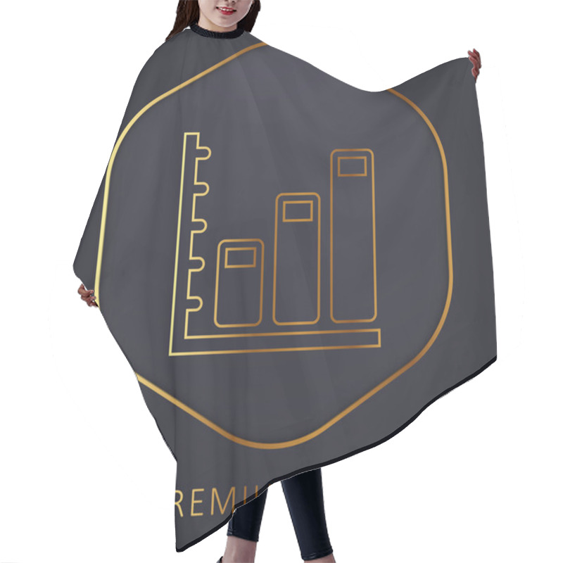 Personality  Ascending Business Stats Graphic Golden Line Premium Logo Or Icon Hair Cutting Cape