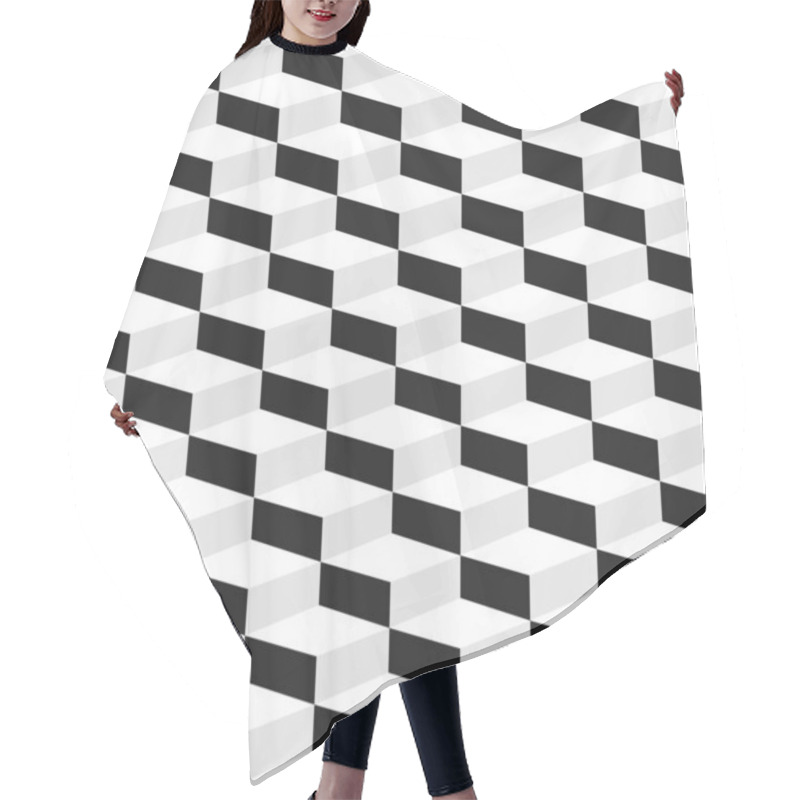 Personality  Geometric Pattern, Seamless 3 D Background. Hair Cutting Cape