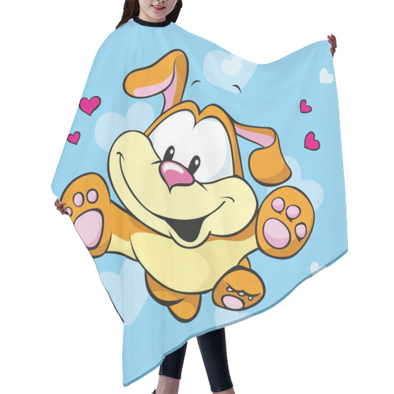 Personality  Cute Happy Dog Illustration Hair Cutting Cape