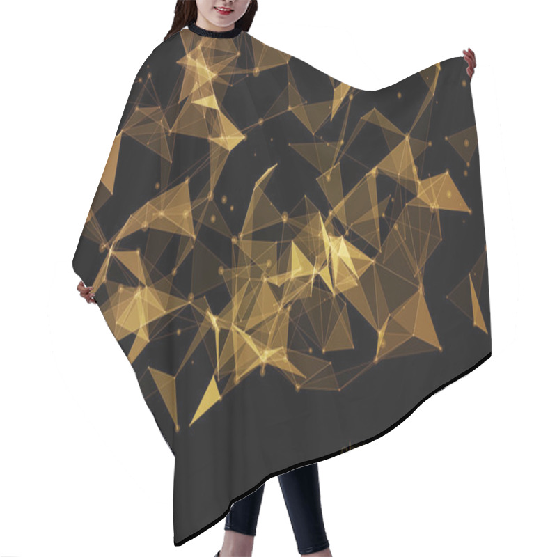 Personality  Wireframe Mesh Polygonal Background. Hair Cutting Cape