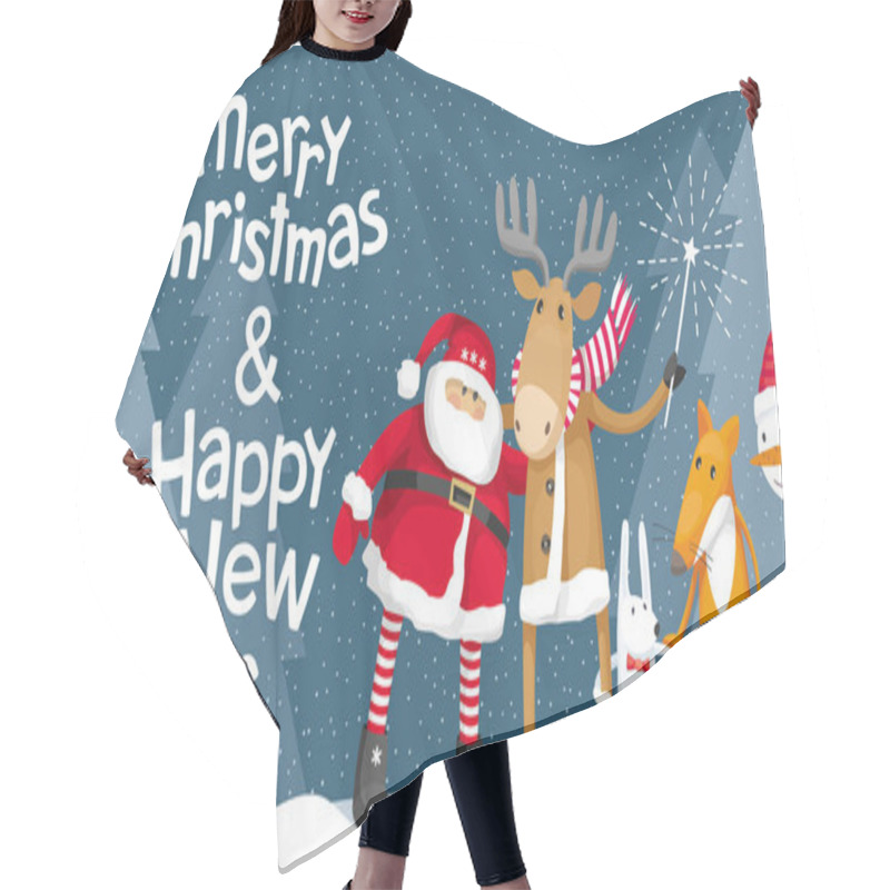 Personality  Santa, Elk, Deer, Fox And Hares Hair Cutting Cape