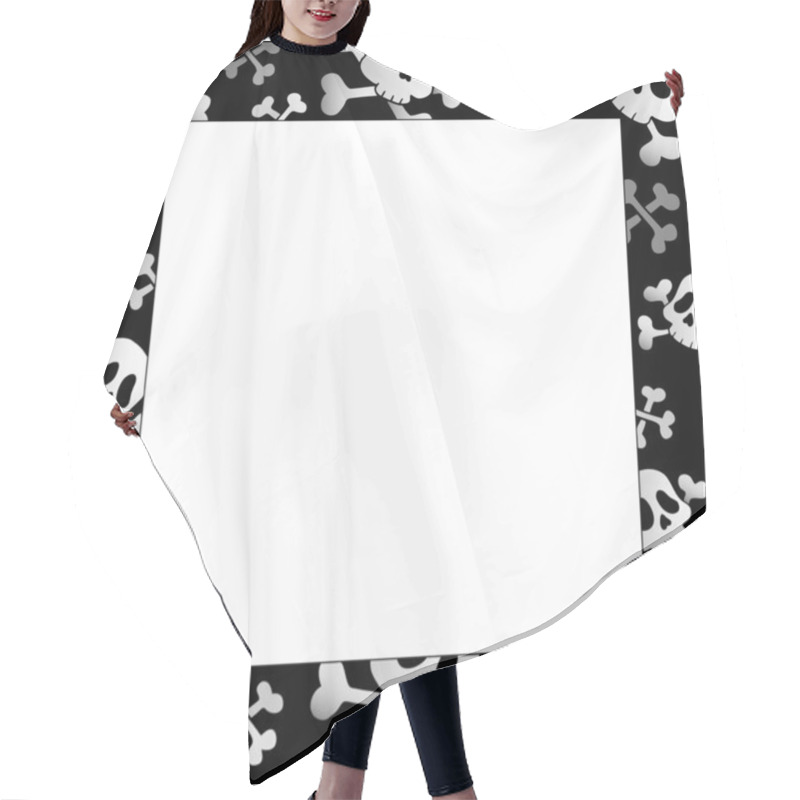 Personality  Frame With Pirate Skulls And Bones Hair Cutting Cape