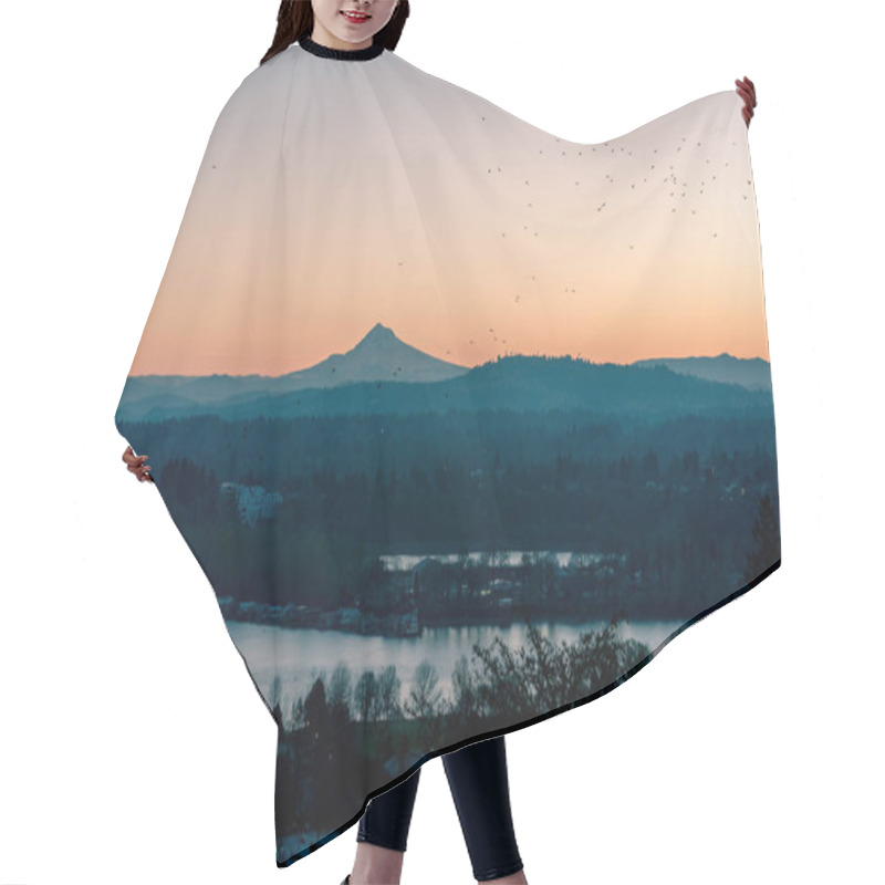 Personality  Mount Hood Sunrise, Portland Hair Cutting Cape