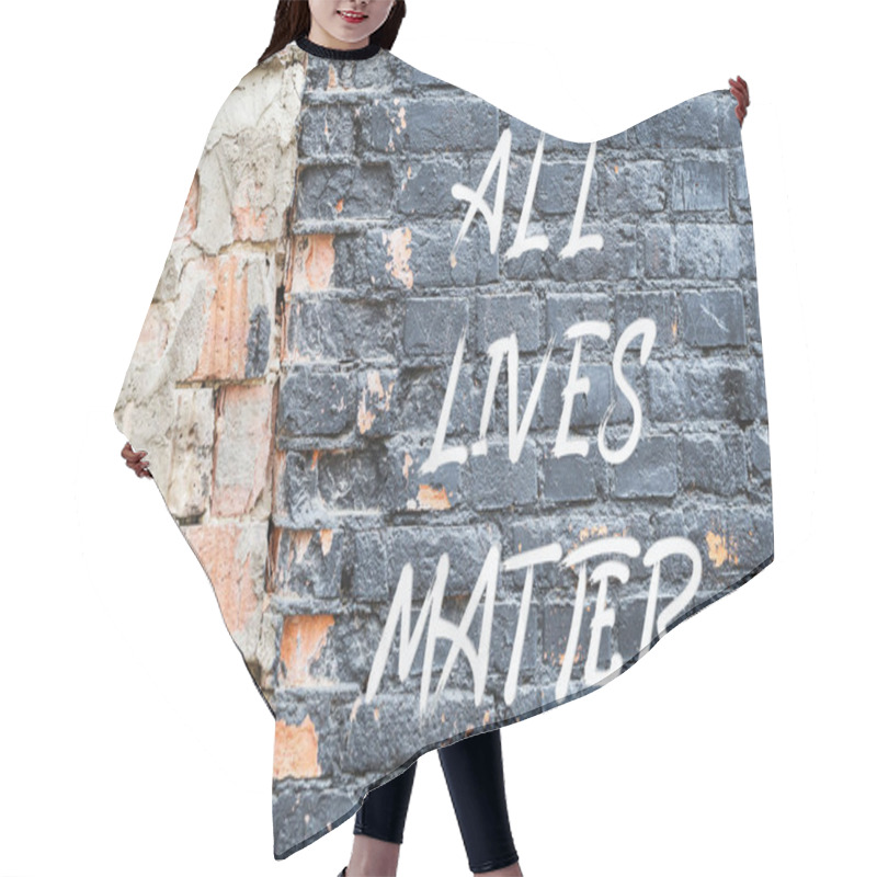 Personality  ALL LIVES MATTER Poster On Black Brick Wall Hair Cutting Cape