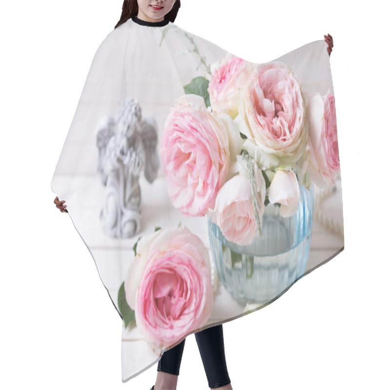 Personality  Pink Roses In Vase Hair Cutting Cape