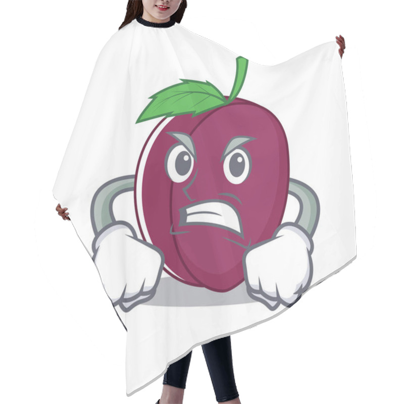 Personality  Angry Plum Mascot Cartoon Style Hair Cutting Cape