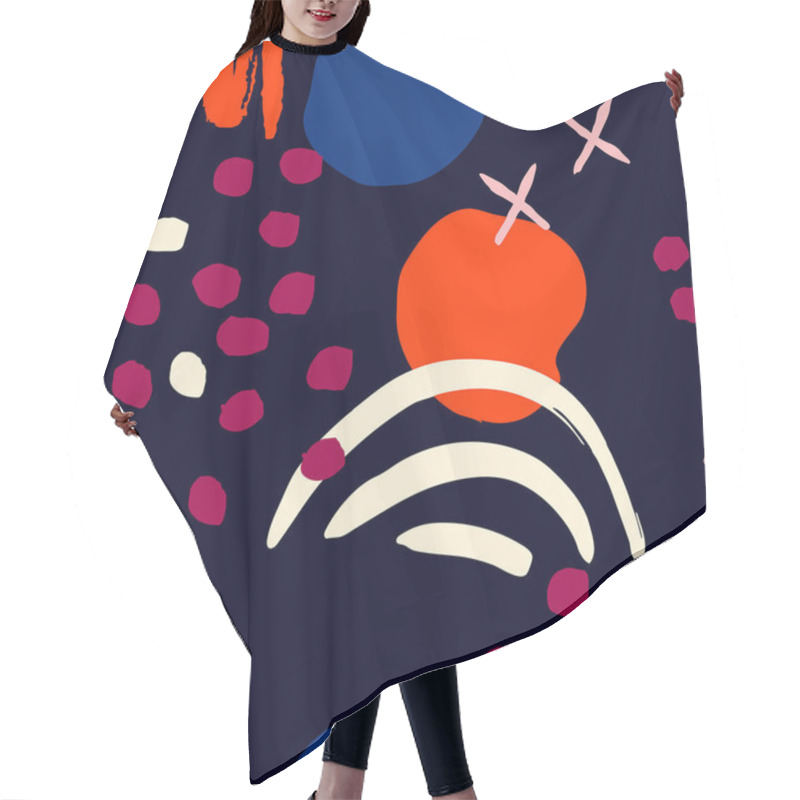 Personality  Different Shapes With Dots And Strokes Hair Cutting Cape