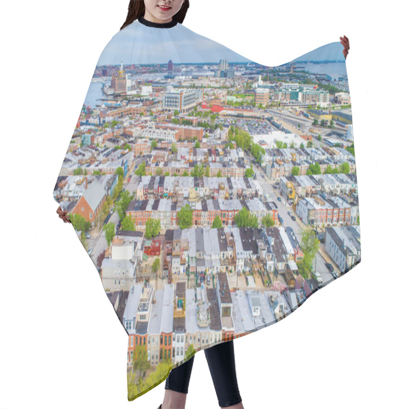 Personality  Aerial View Of Riverside Park And Locust Point, In Baltimore, Ma Hair Cutting Cape