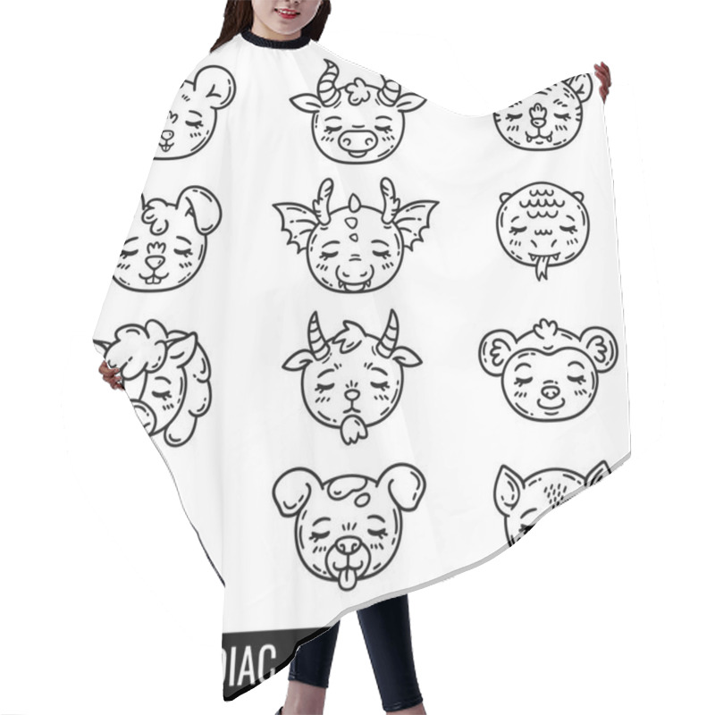 Personality  Cute Chinese Zodiac. Hair Cutting Cape