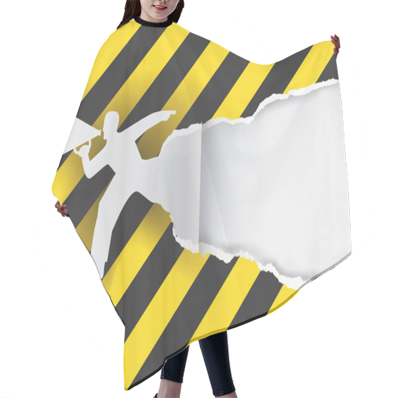 Personality  Promotion Man With Construction Sign. Hair Cutting Cape