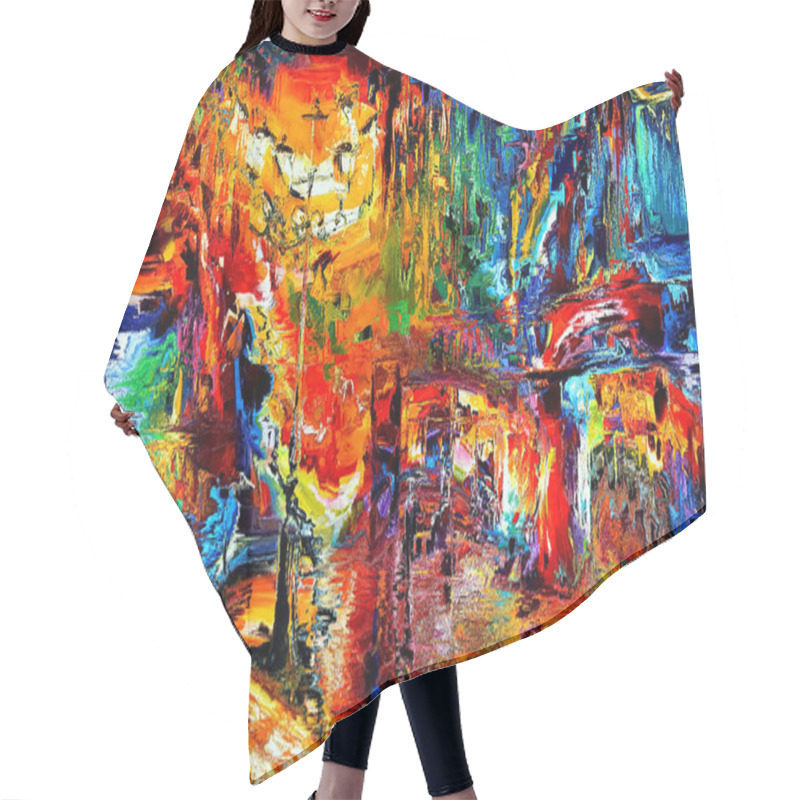 Personality  City Abstract Digital Painting Hair Cutting Cape